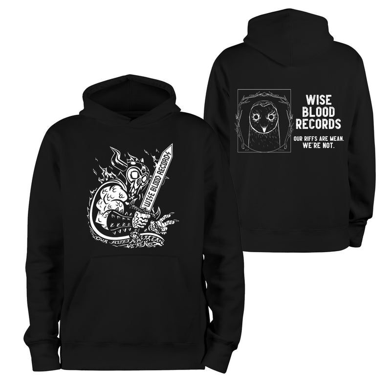 Wise Blood Records - Warrior Owl (Art by Chuck BB) Hooded Sweat